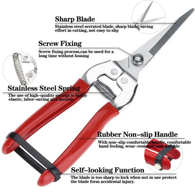 Ergonomic Gardening Hand Pruner with Stainless Steel Blades - Smarsty