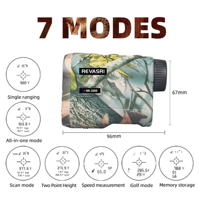 Revasri 1000 Yards Hunting Laser Rangefinder with Rechargeable Battery - Smarsty