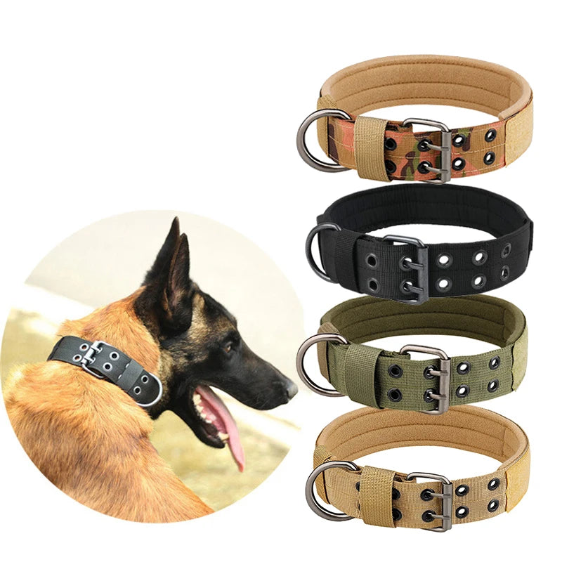 Adjustable Nylon Tactical Dog Collar for Medium to Large Dogs - Smarsty