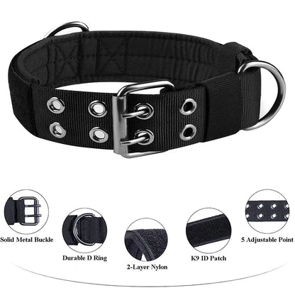 Adjustable Nylon Tactical Dog Collar for Medium to Large Dogs - Smarsty