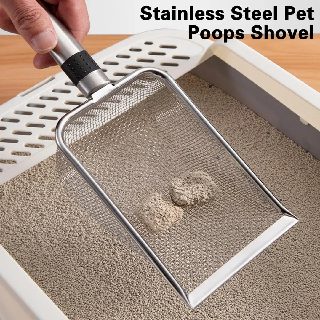 Durable Stainless Steel Cat Litter Scoop with Aluminum Handle - Smarsty