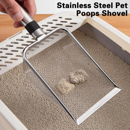 Durable Stainless Steel Cat Litter Scoop with Aluminum Handle - Smarsty