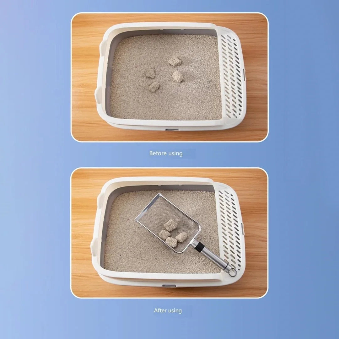 Durable Stainless Steel Cat Litter Scoop with Aluminum Handle - Smarsty