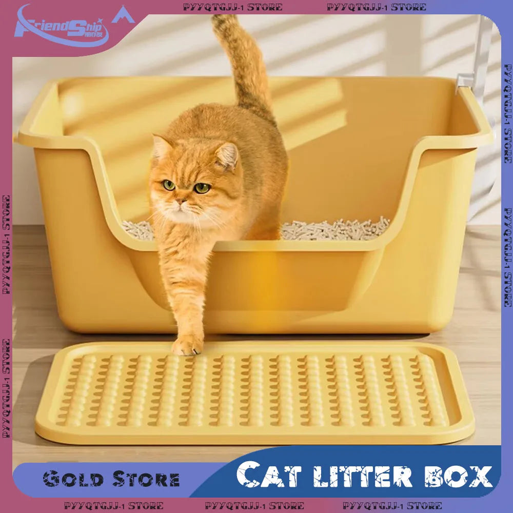 Large Capacity Semi-Closed Cat Litter Box with Anti-Splash Design - Smarsty
