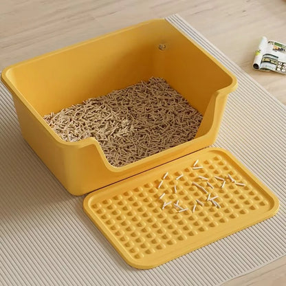 Large Capacity Semi-Closed Cat Litter Box with Anti-Splash Design - Smarsty