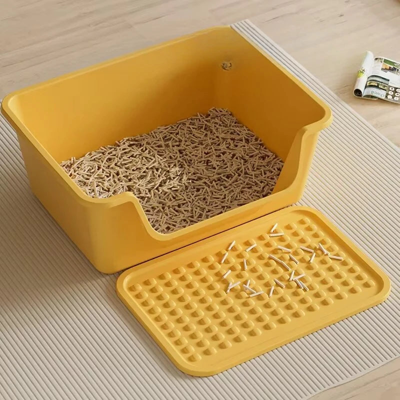Large Capacity Semi-Closed Cat Litter Box with Anti-Splash Design - Smarsty
