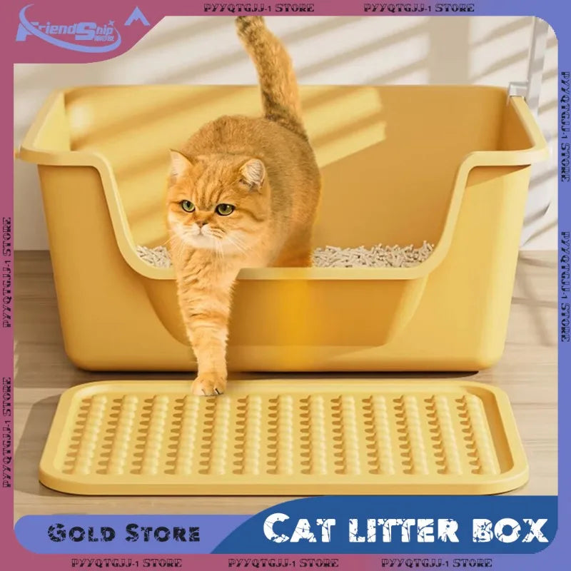 Large Capacity Semi-Closed Cat Litter Box with Anti-Splash Design - Smarsty
