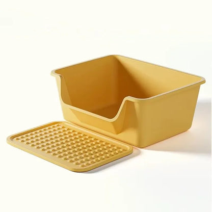 Large Capacity Semi-Closed Cat Litter Box with Anti-Splash Design - Smarsty