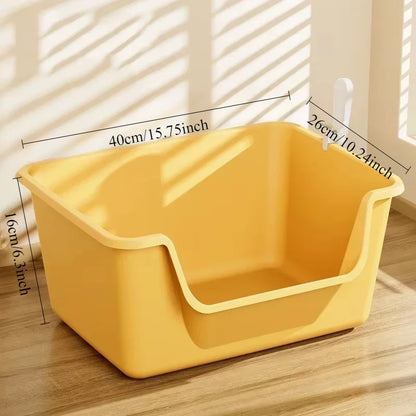 Large Capacity Semi-Closed Cat Litter Box with Anti-Splash Design - Smarsty