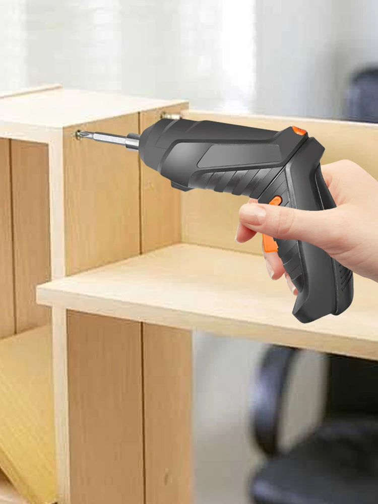 Cordless Electric Screwdriver with Rotating Handle and LED Light - Smarsty