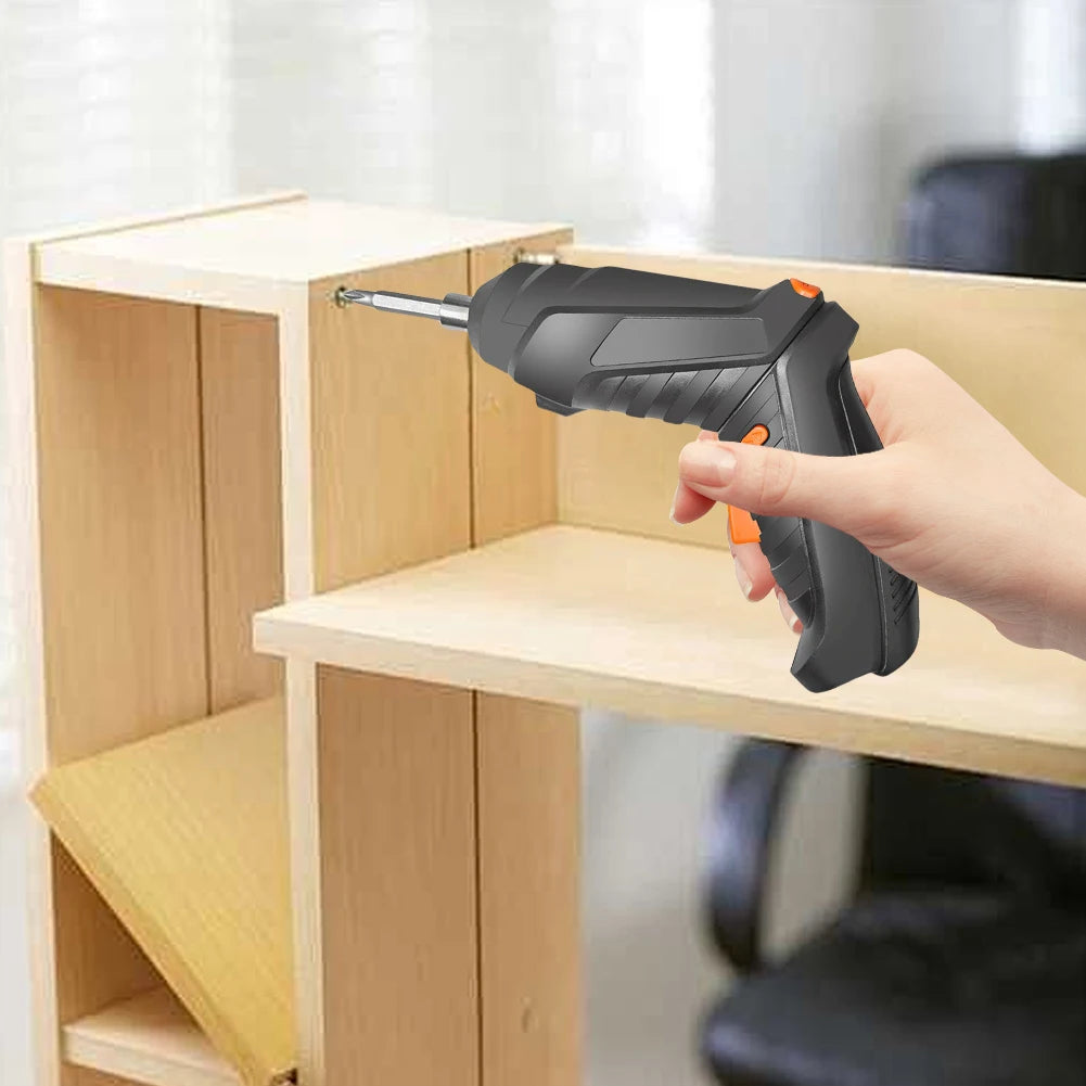 Cordless Electric Screwdriver with Rotating Handle and LED Light - Smarsty