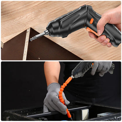 Cordless Electric Screwdriver with Rotating Handle and LED Light - Smarsty