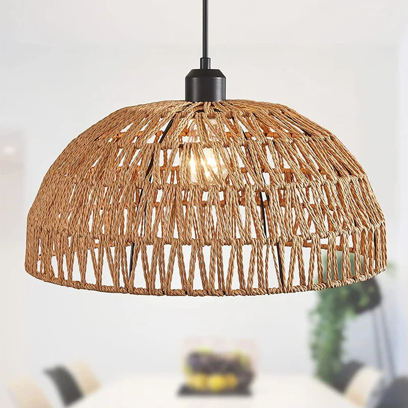 Japanese-Style Hemp Rope Pendant Lights for Cozy Interiors - Smarsty