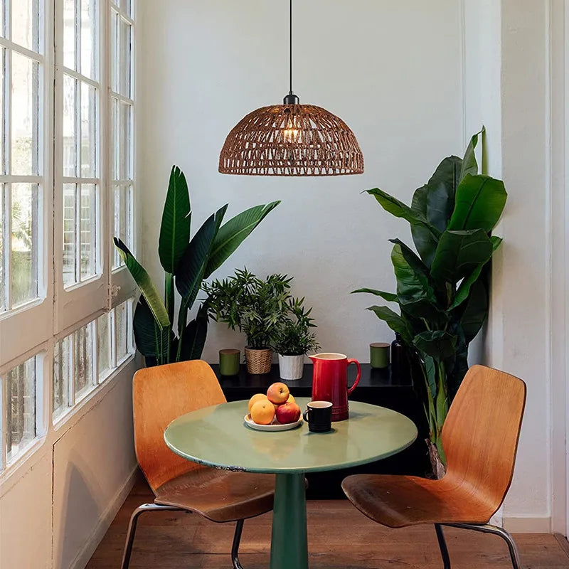 Japanese-Style Hemp Rope Pendant Lights for Cozy Interiors - Smarsty
