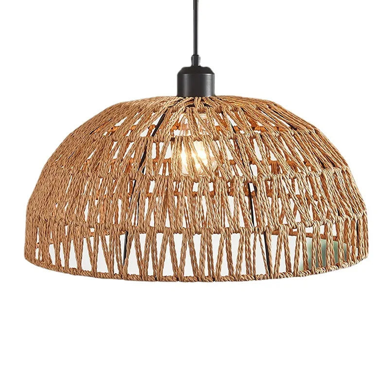 Japanese-Style Hemp Rope Pendant Lights for Cozy Interiors - Smarsty