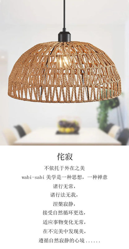 Japanese-Style Hemp Rope Pendant Lights for Cozy Interiors - Smarsty