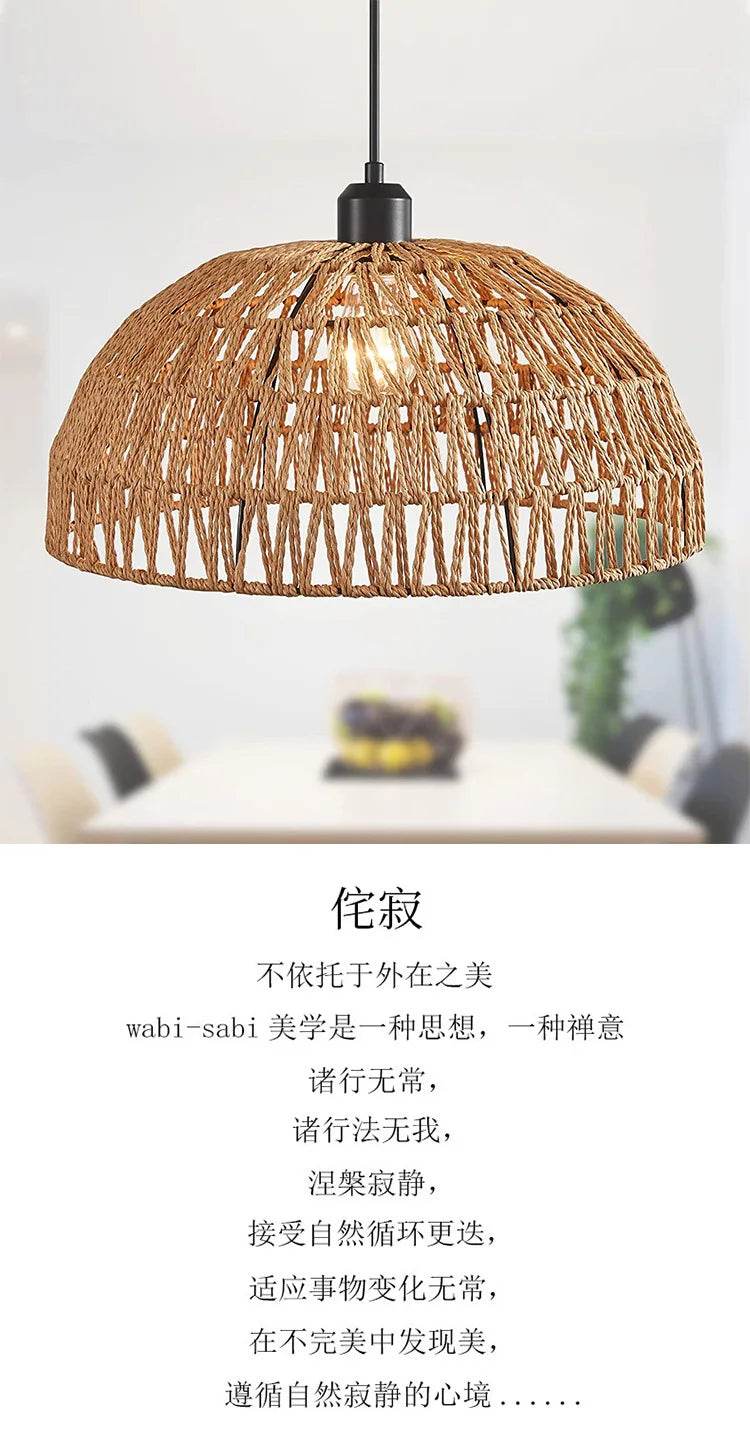 Japanese-Style Hemp Rope Pendant Lights for Cozy Interiors - Smarsty