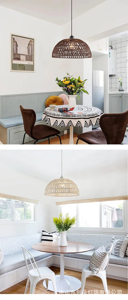 Japanese-Style Hemp Rope Pendant Lights for Cozy Interiors - Smarsty