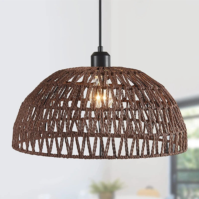 Japanese-Style Hemp Rope Pendant Lights for Cozy Interiors - Smarsty