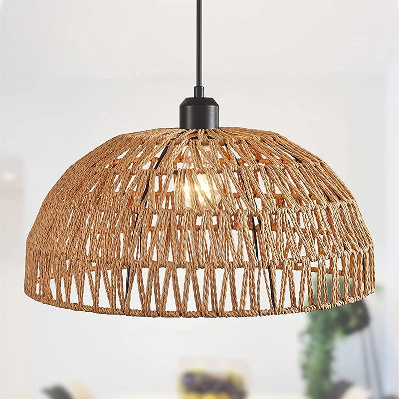 Japanese-Style Hemp Rope Pendant Lights for Cozy Interiors - Smarsty