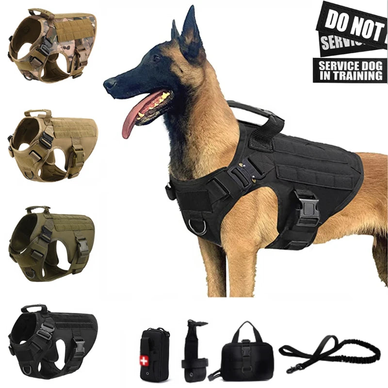 Tactical Dog Harness and Leash Set for All Breeds - Smarsty
