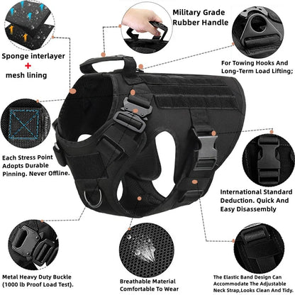 Tactical Dog Harness and Leash Set for All Breeds - Smarsty