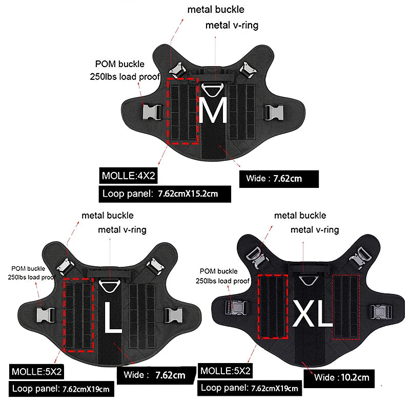Tactical Dog Harness and Leash Set for All Breeds - Smarsty