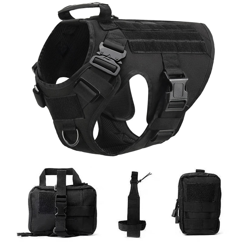 Tactical Dog Harness and Leash Set for All Breeds - Smarsty