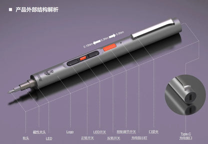 Mini Electric Screwdriver Set with Cordless Convenience - Smarsty