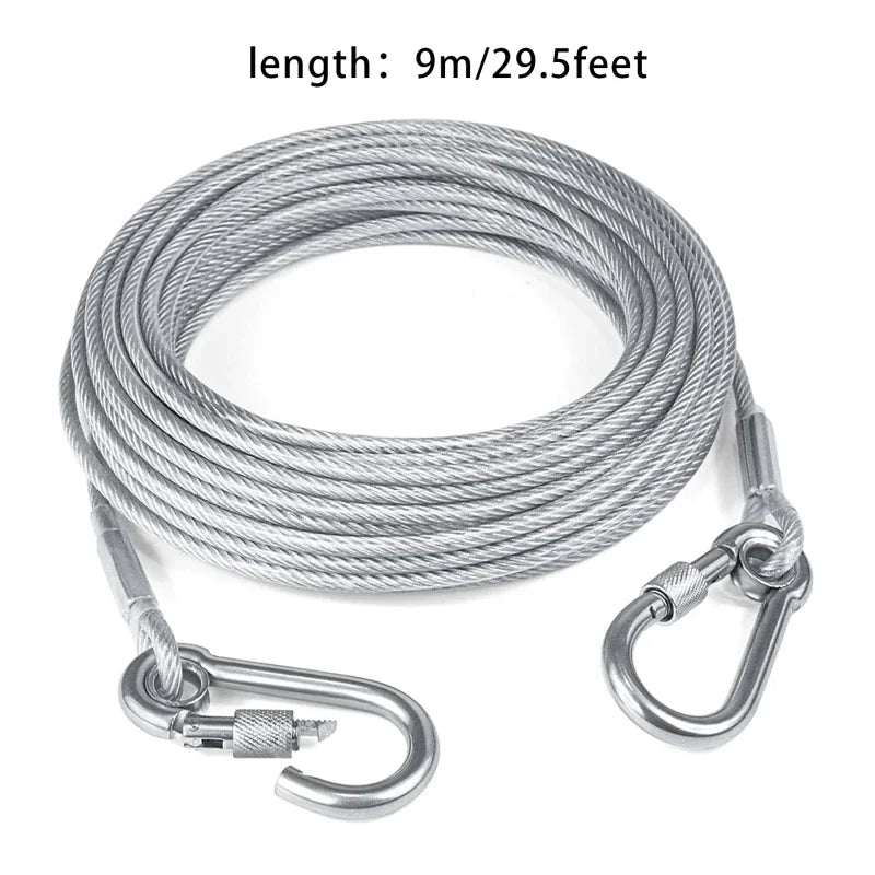 Double-Headed Dog Tie Out Cable Leash for Outdoor Training - Smarsty