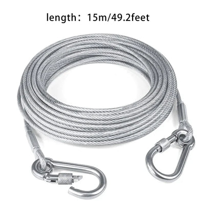 Double-Headed Dog Tie Out Cable Leash for Outdoor Training - Smarsty