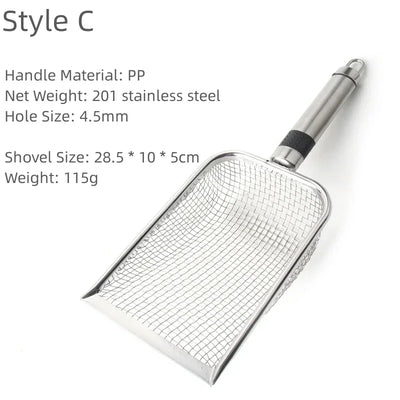 Long Handle Stainless Steel Cat Litter Scoop for Easy Cleanup - Smarsty