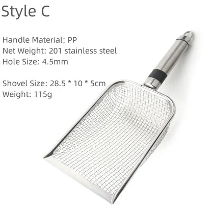 Long Handle Stainless Steel Cat Litter Scoop for Easy Cleanup - Smarsty