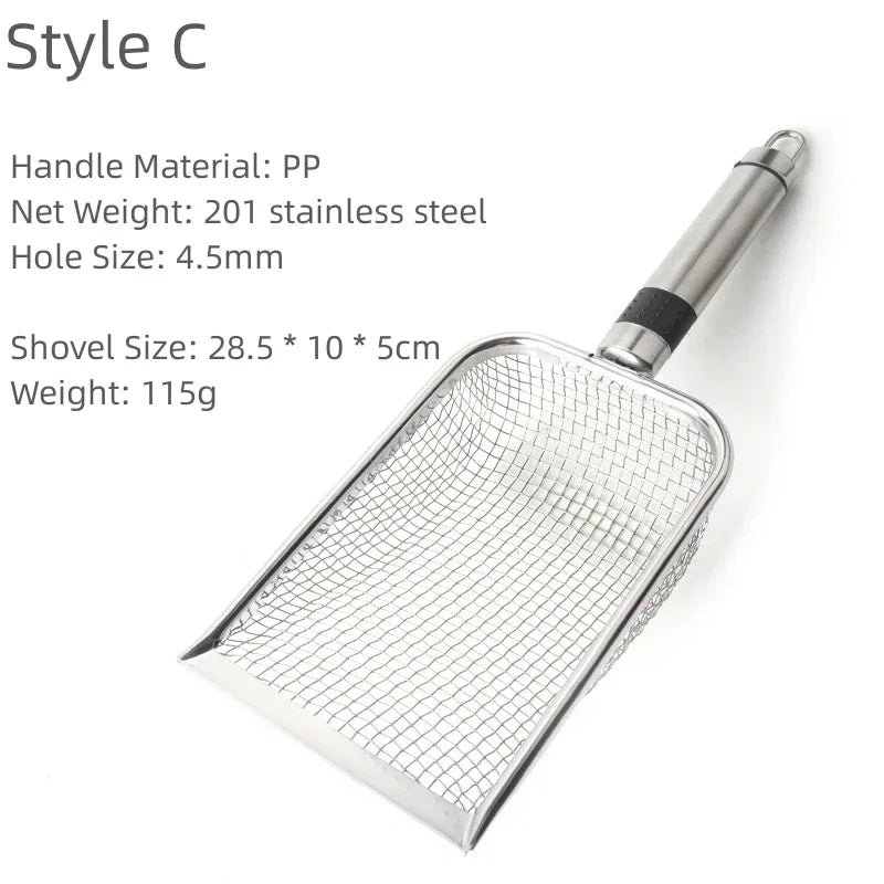 Long Handle Stainless Steel Cat Litter Scoop for Easy Cleanup - Smarsty