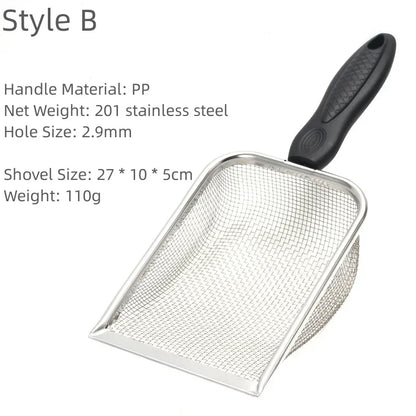Long Handle Stainless Steel Cat Litter Scoop for Easy Cleanup - Smarsty