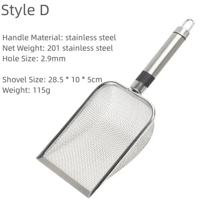 Long Handle Stainless Steel Cat Litter Scoop for Easy Cleanup - Smarsty