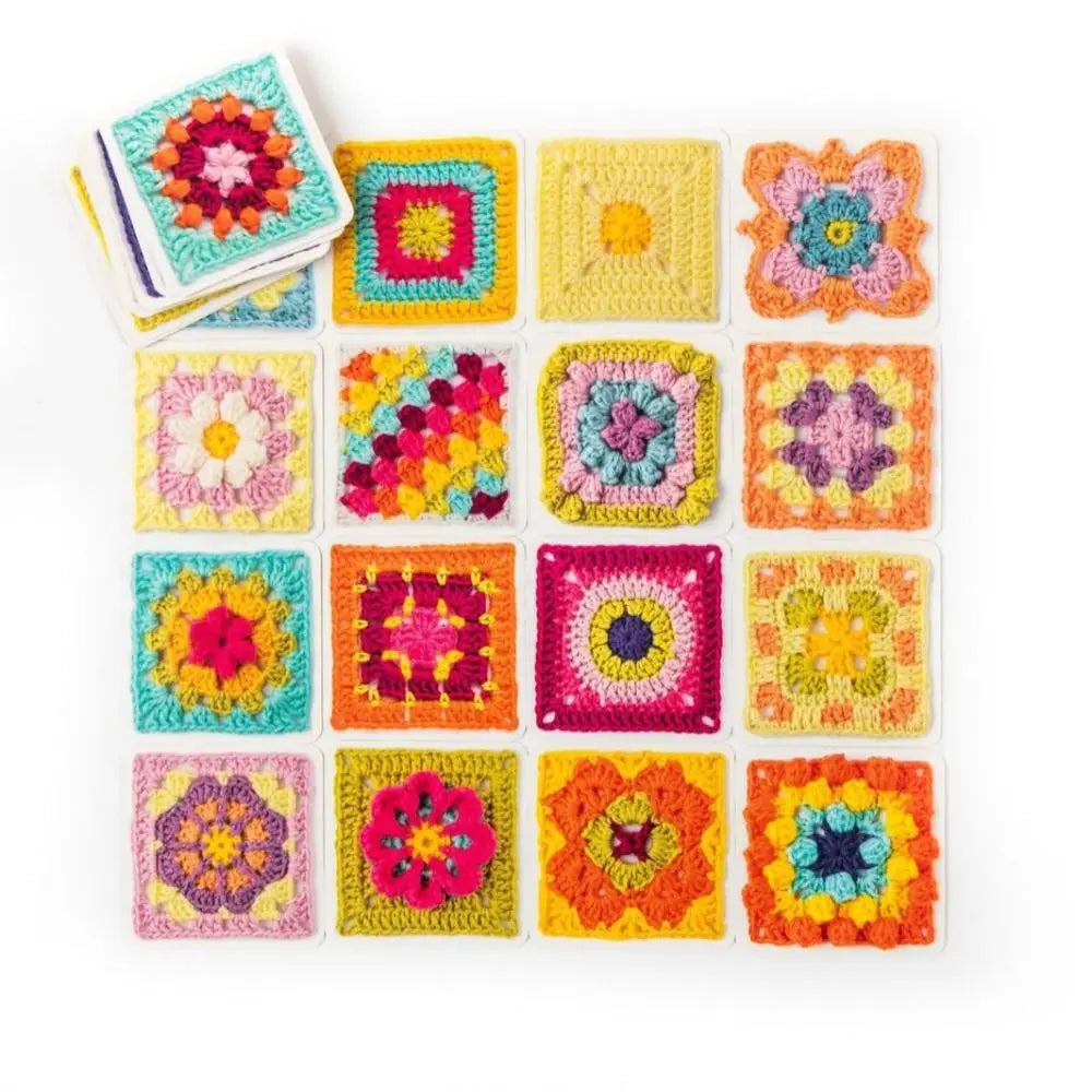 DIY Knitted Granny Square Pattern Card Set - Smarsty