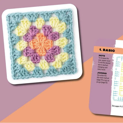DIY Knitted Granny Square Pattern Card Set - Smarsty