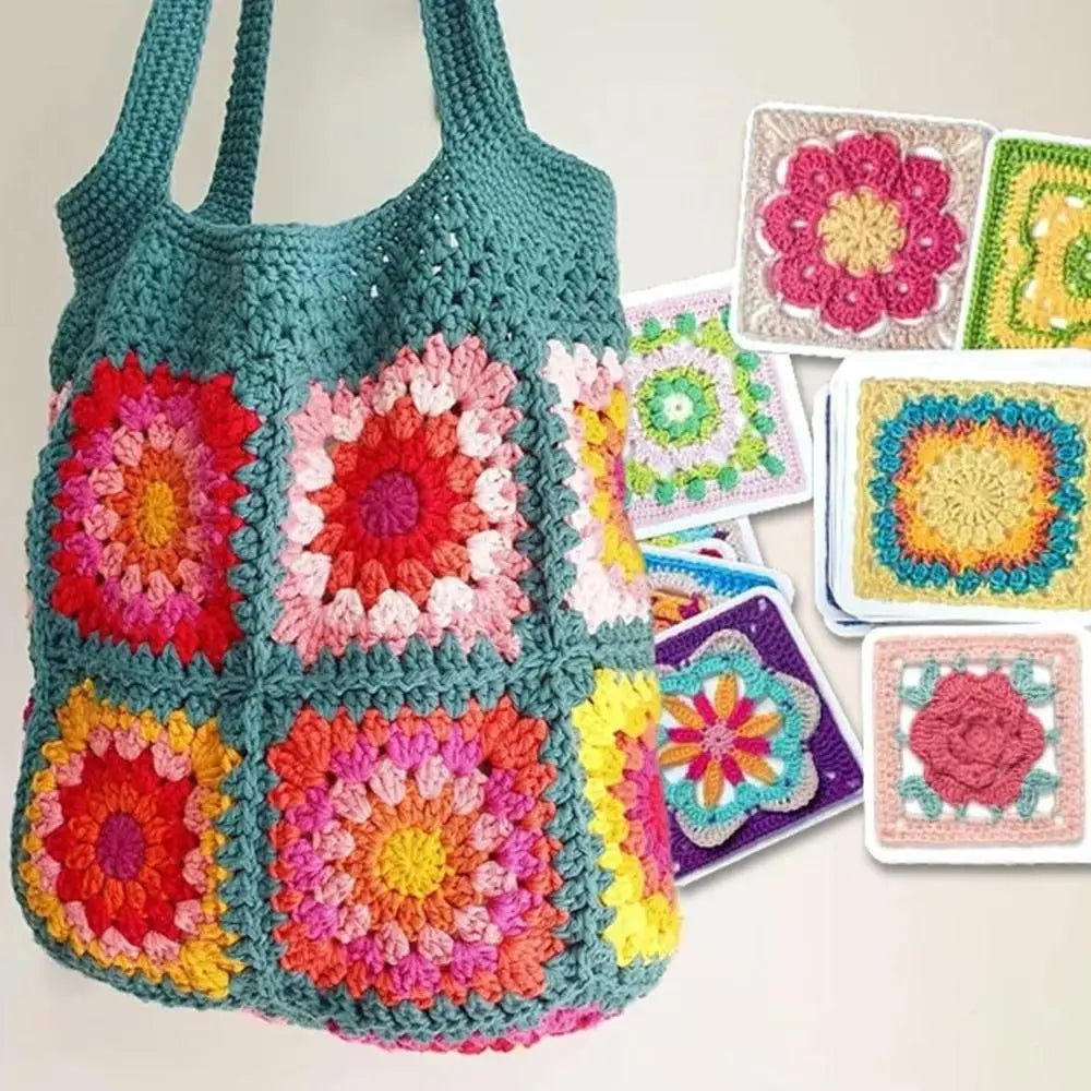 DIY Knitted Granny Square Pattern Card Set - Smarsty