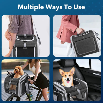 Expandable Soft Sided Pet Carrier Backpack for Biking - Smarsty
