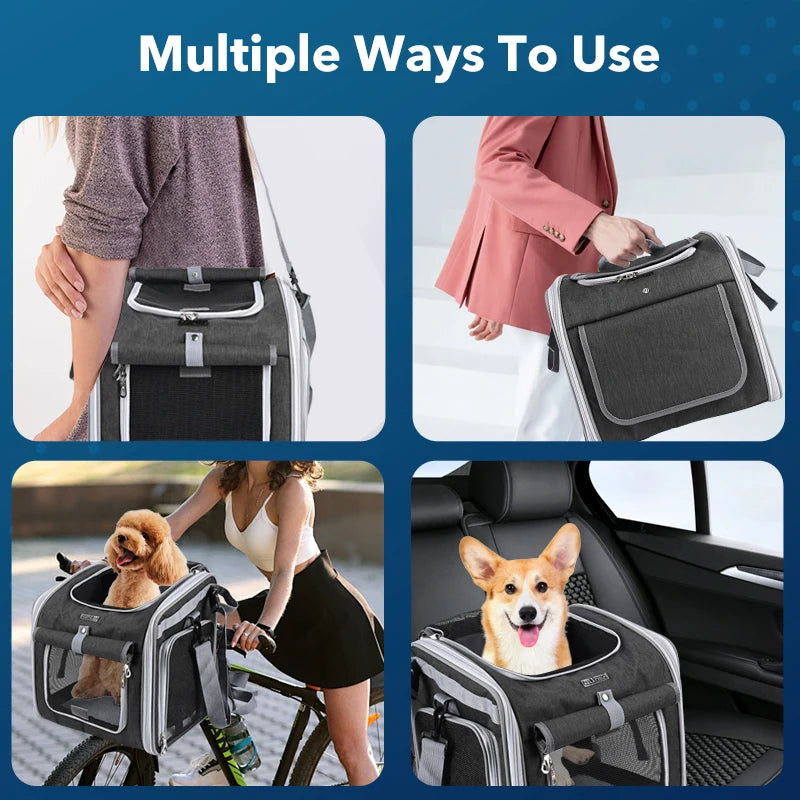 Expandable Soft Sided Pet Carrier Backpack for Biking - Smarsty