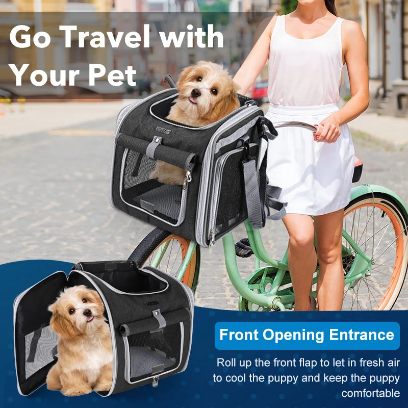 Expandable Soft Sided Pet Carrier Backpack for Biking - Smarsty