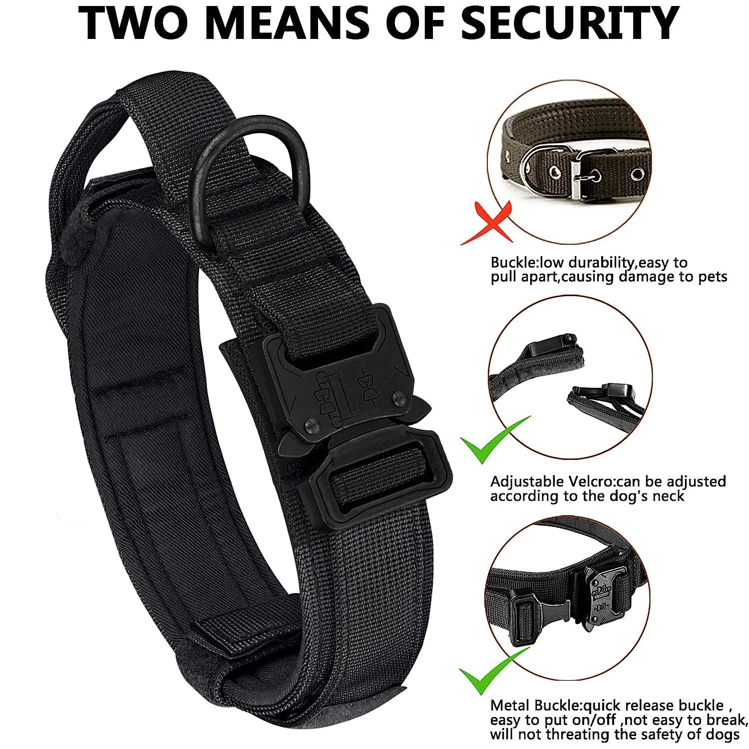 Adjustable Tactical Dog Collar with Control Handle - Smarsty