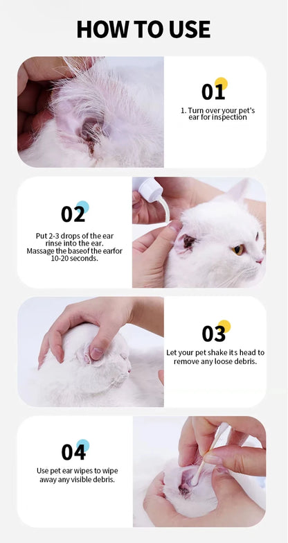 60ML Pet Ear Wash for Dogs and Cats - Smarsty