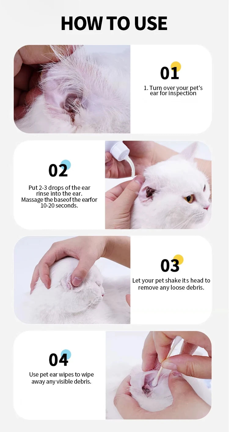 60ML Pet Ear Wash for Dogs and Cats - Smarsty