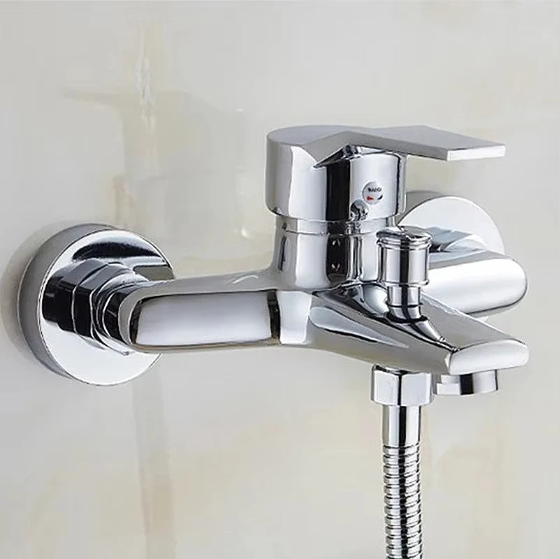 Chrome Wall Mounted Zinc Alloy Basin Faucet Mixer - Smarsty
