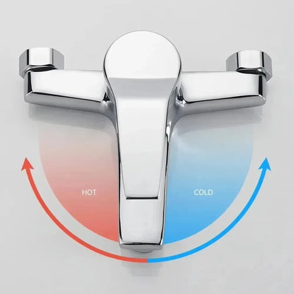 Chrome Wall Mounted Zinc Alloy Basin Faucet Mixer - Smarsty