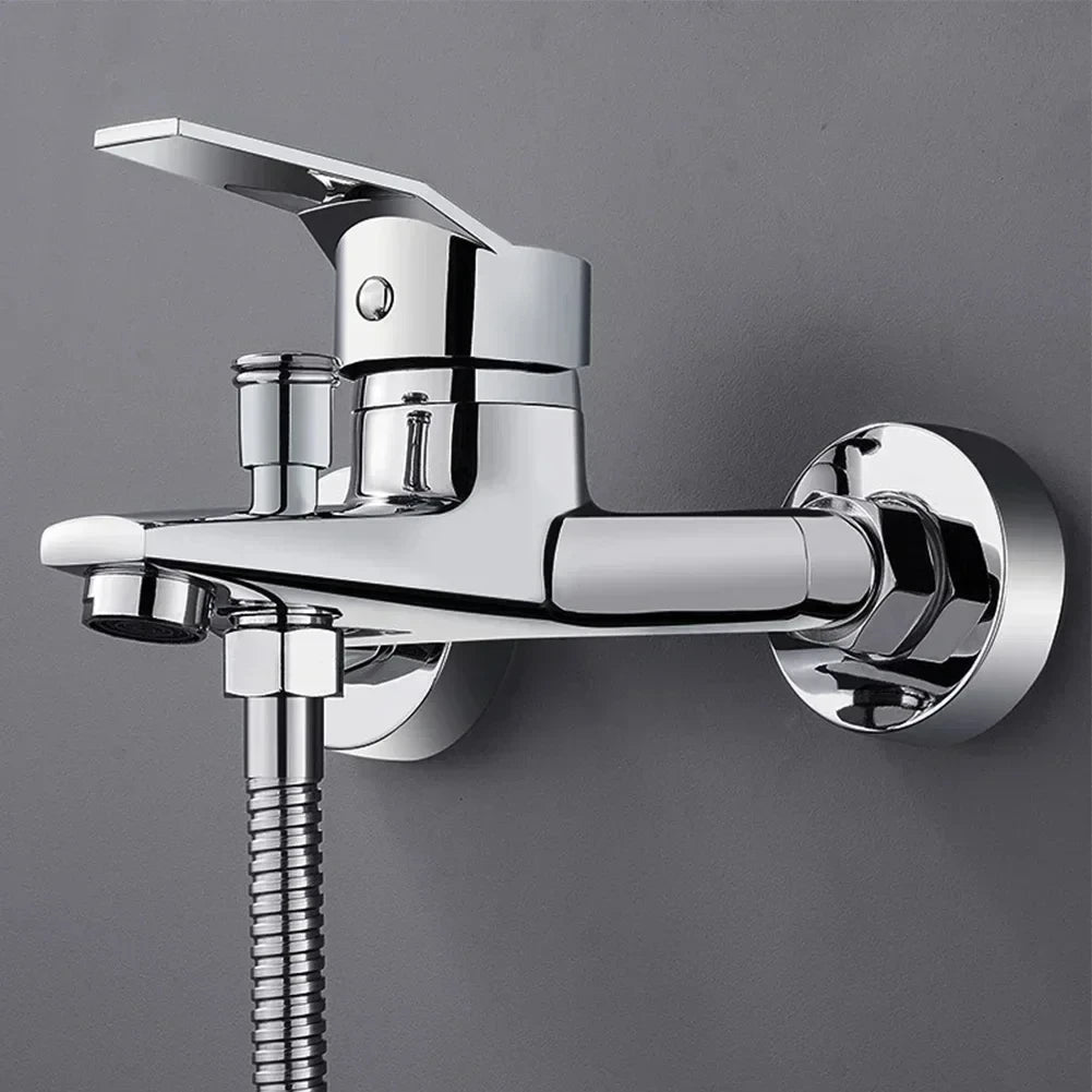 Chrome Wall Mounted Zinc Alloy Basin Faucet Mixer - Smarsty