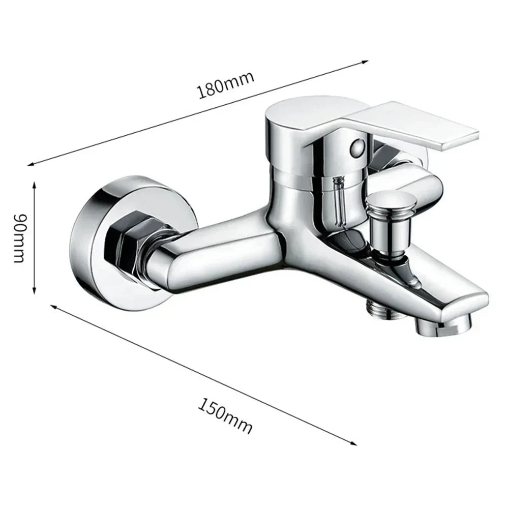 Chrome Wall Mounted Zinc Alloy Basin Faucet Mixer - Smarsty