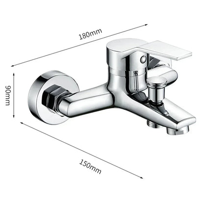 Chrome Wall Mounted Zinc Alloy Basin Faucet Mixer - Smarsty